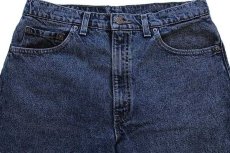 画像4: 90s USA製 Levi'sリーバイス 550 ケミカルウォッシュ カラーデニムパンツ 紺 w34 L32★アシッド (4)