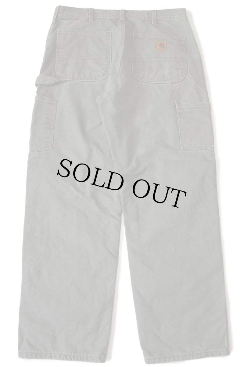 画像3: carharttカーハート チェック ネルライナー ダック地 ペインターパンツ ペンキ飛び モスグリーン w34 L30 (3)