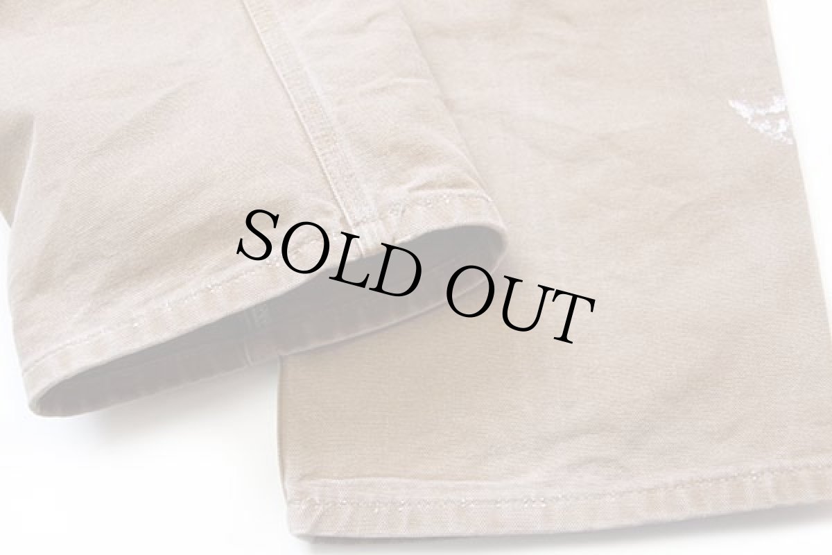 画像7: 00s USA製 carharttカーハート ダブルニー ダック地 ペインターパンツ ペンキ飛び 茶 w31 L30 (7)