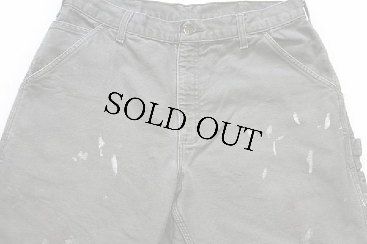 画像4: carharttカーハート チェック ネルライナー ダック地 ペインターパンツ ペンキ飛び モスグリーン w34 L30 (4)