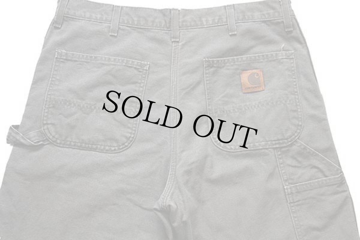 画像5: 00s USA製 carharttカーハート チェック ネルライナー ダック地 ペインターパンツ モスグリーン w36 L32 (5)