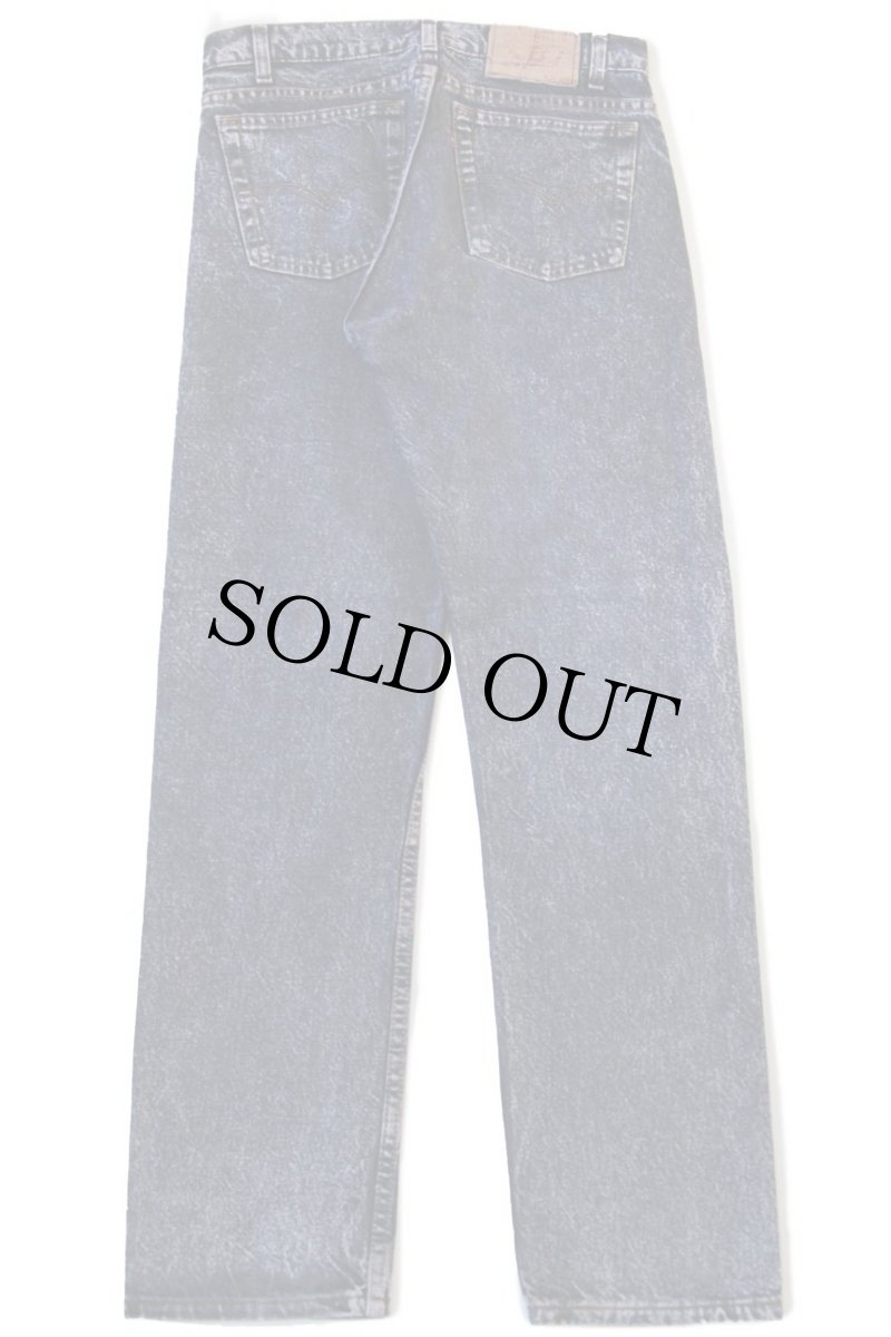 画像3: 80s USA製 Levi'sリーバイス 505 ケミカルウォッシュ カラーデニムパンツ 後染め 紺 w31★アシッド (3)
