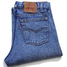 画像1: 90s USA製 Levi'sリーバイス 550 ケミカルウォッシュ デニムパンツ w31 L32★アシッド (1)