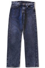 画像2: 80s USA製 Levi'sリーバイス 505 ケミカルウォッシュ カラーデニムパンツ 後染め 紺 w31★アシッド (2)