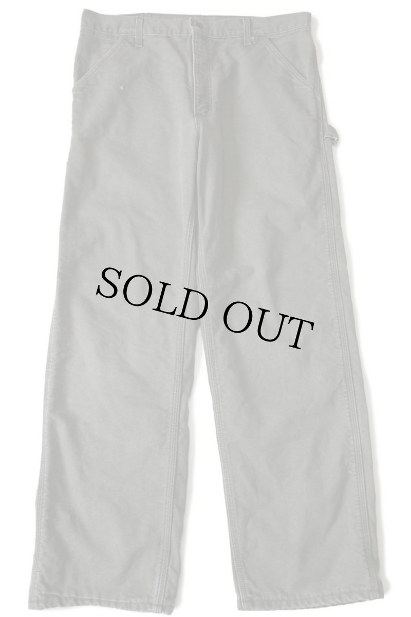 画像2: 00s USA製 carharttカーハート チェック ネルライナー ダック地 ペインターパンツ モスグリーン w36 L32 (2)