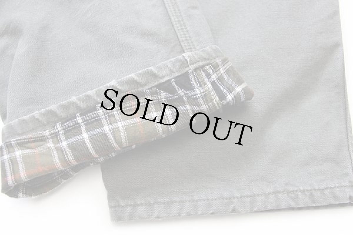 画像7: carharttカーハート チェック ネルライナー ダック地 ペインターパンツ ペンキ飛び モスグリーン w34 L30 (7)