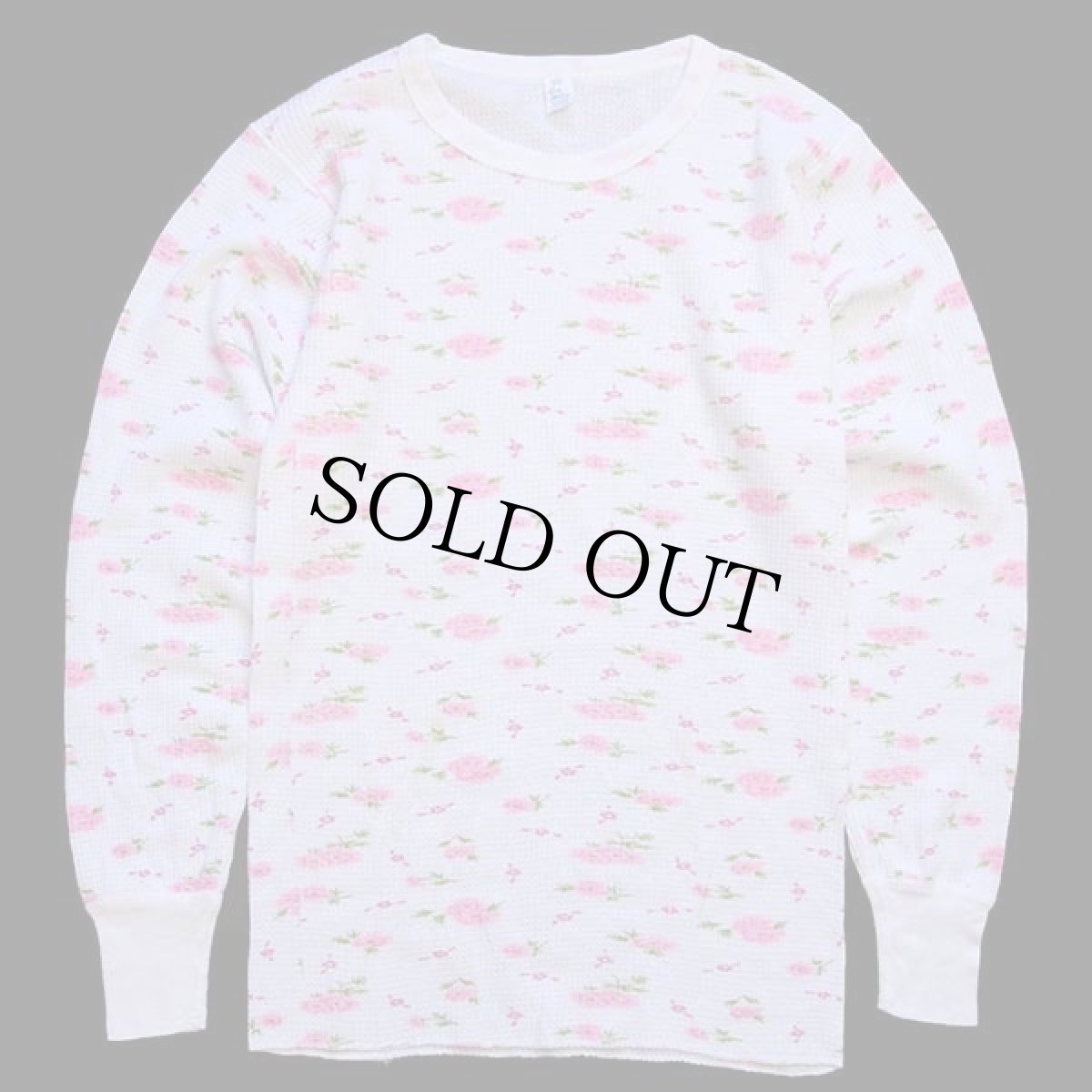 画像2: 70s USA製 ARCTEX フラワー 総柄 サーマルシャツ L (2)