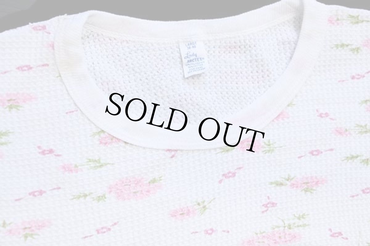 画像3: 70s USA製 ARCTEX フラワー 総柄 サーマルシャツ L (3)