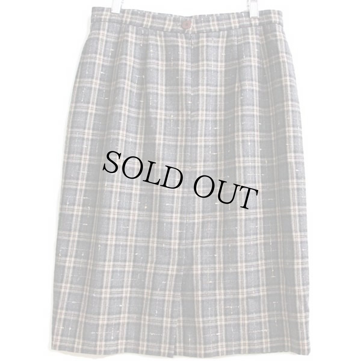 画像2: 90s 英国製 JAEGER タータンチェック ステッチ装飾 ウールスカート 12 (2)