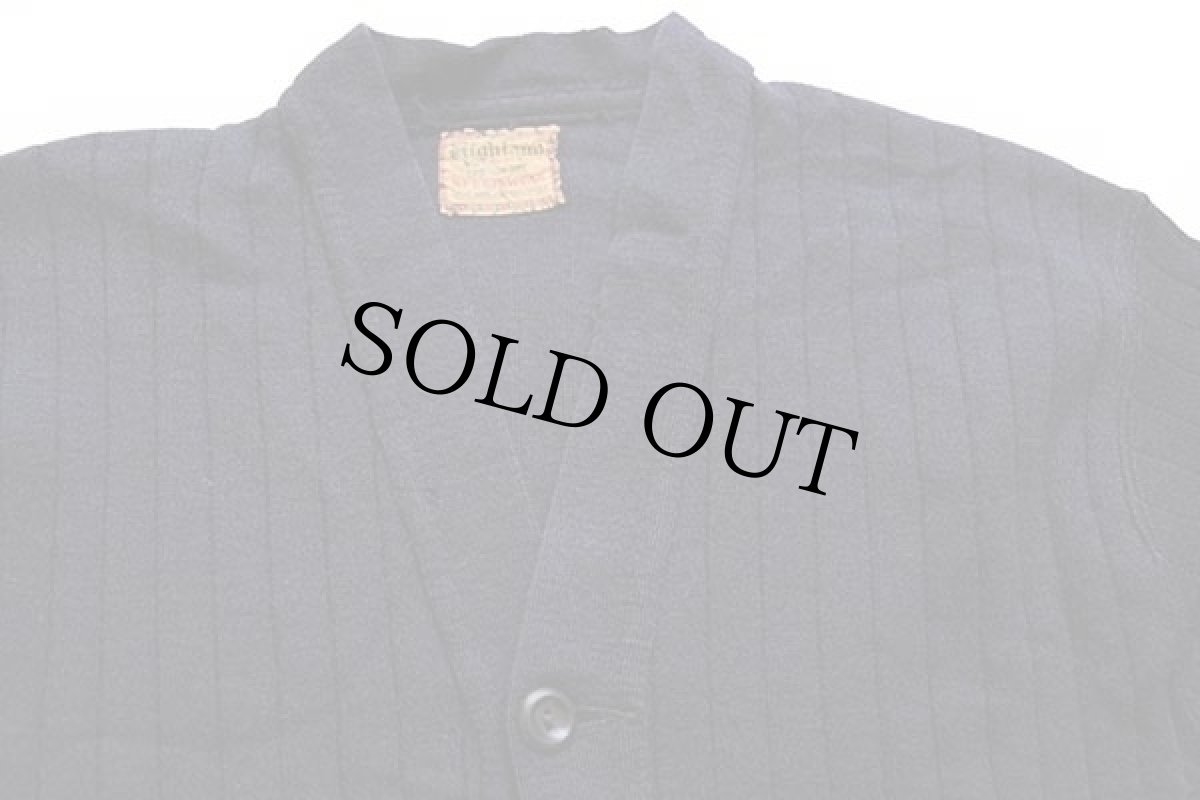 画像3: 40s Highland パチポケ 針抜き ウールニット ワークカーディガン 紺 (3)