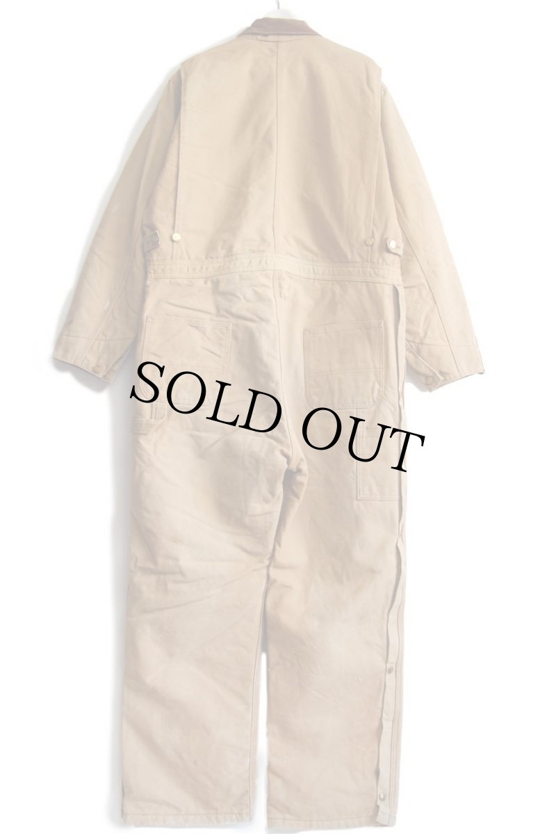 画像3: 90s carharttカーハート キルティングライナー ダック地 オールインワン 茶★つなぎ (3)