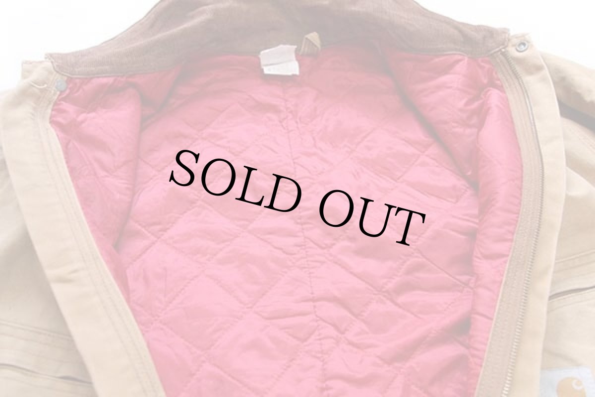 画像7: 90s carharttカーハート キルティングライナー ダック地 オールインワン 茶★つなぎ (7)