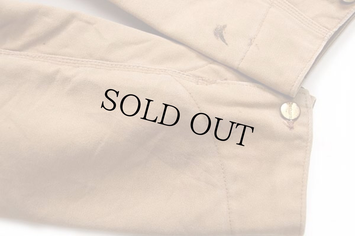 画像8: 90s carharttカーハート キルティングライナー ダック地 オールインワン 茶★つなぎ (8)