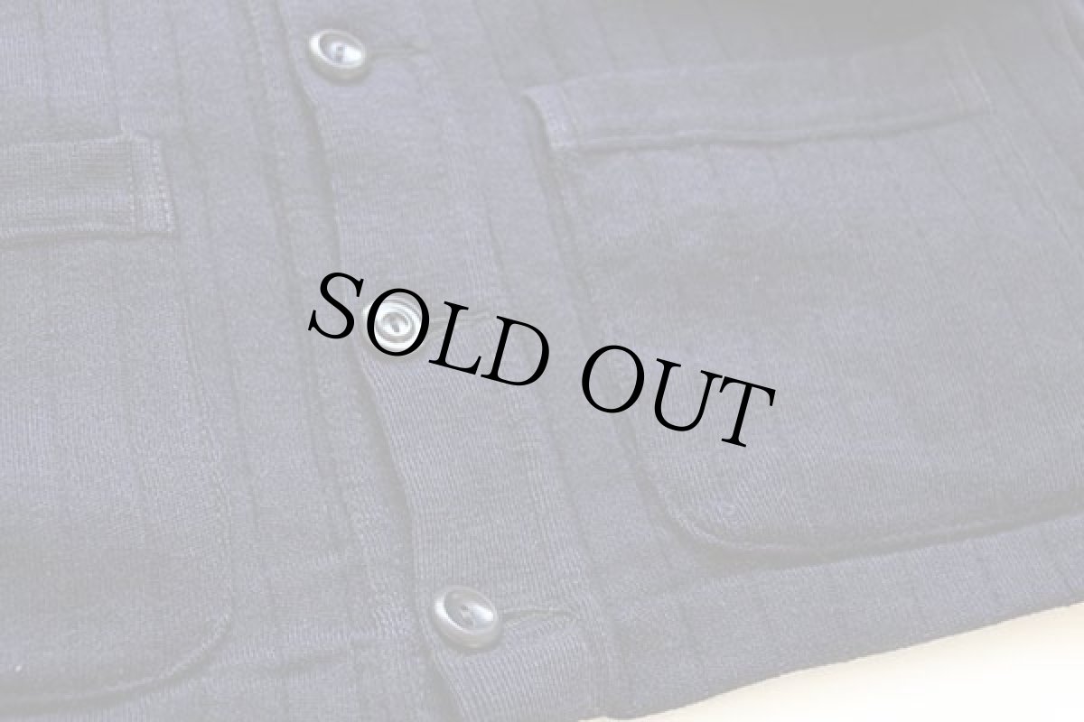 画像5: 40s Highland パチポケ 針抜き ウールニット ワークカーディガン 紺 (5)