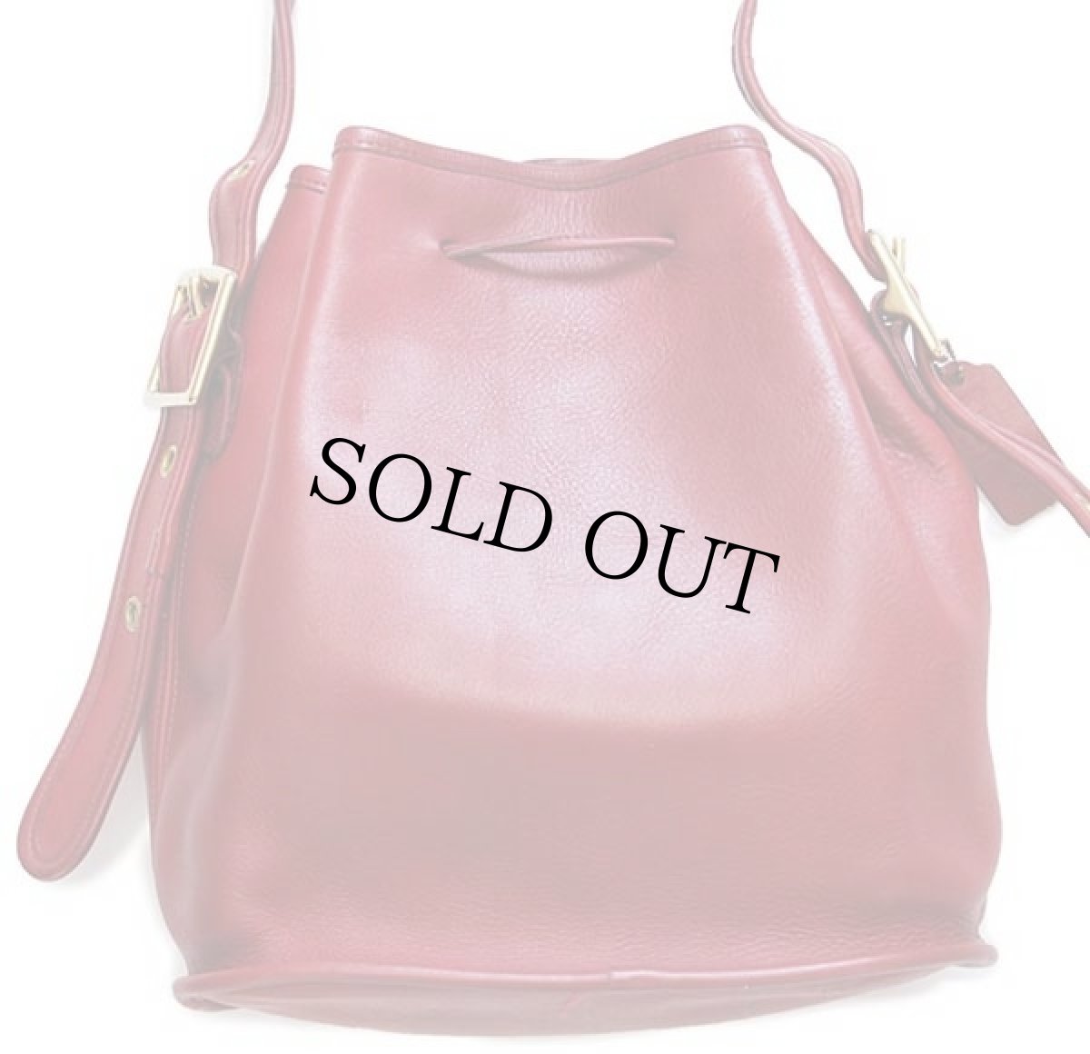 画像3: USA製 COACH オールド コーチ 巾着 レザー ショルダーバッグ 赤★9952 (3)