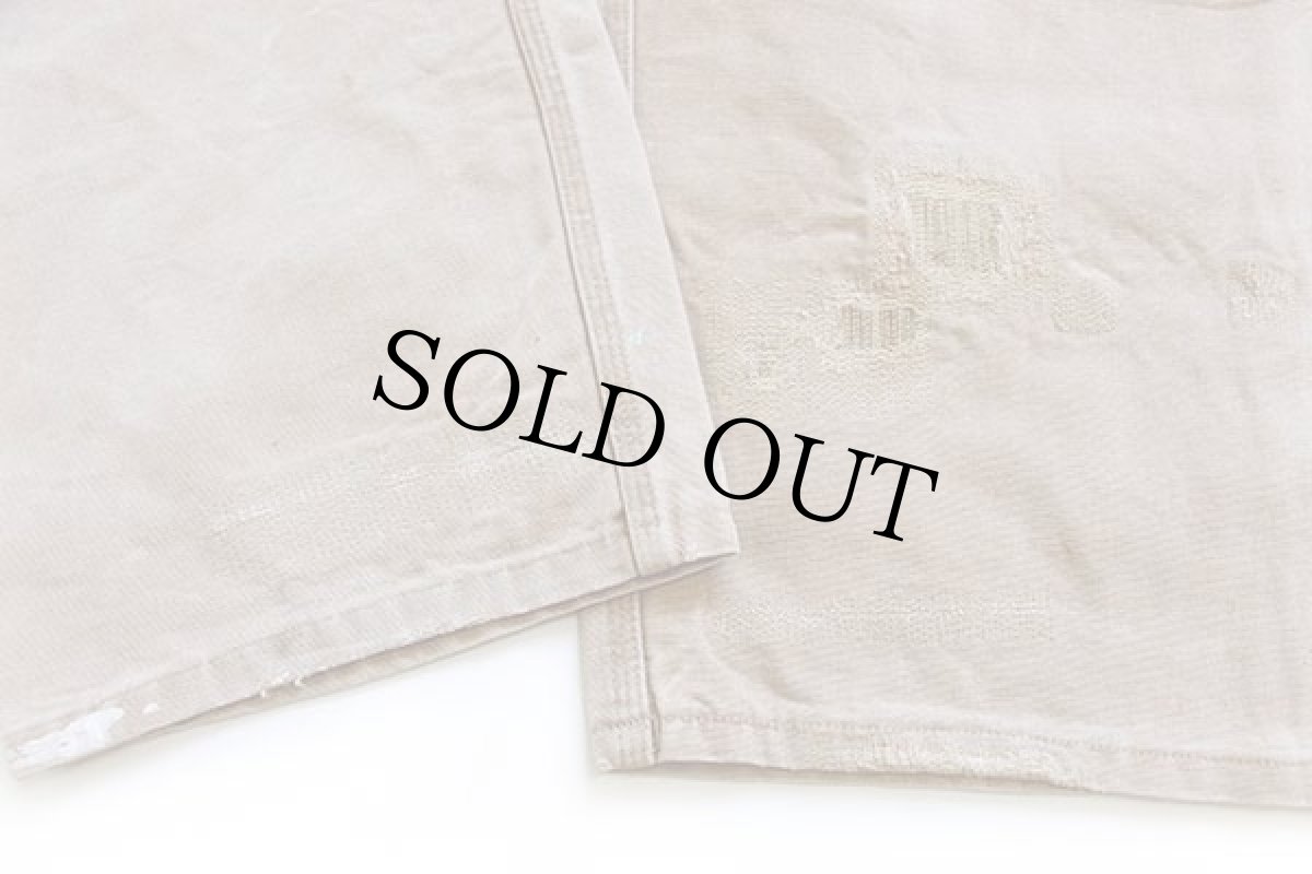 画像10: 70s USA製 carharttカーハート ペンキ飛び 山ポケ ダック地 ダブルニー オーバーオール ボロ 茶 フェード (10)