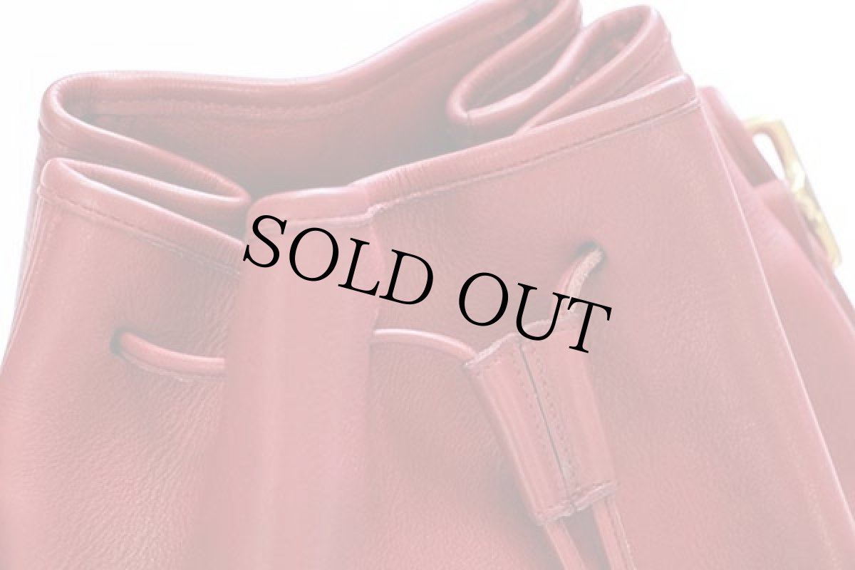 画像5: USA製 COACH オールド コーチ 巾着 レザー ショルダーバッグ 赤★9952 (5)