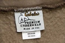 画像4: 90s USA製 Cabela'sカベラス ハイネック フリーダムスリーブ 裏起毛 アンダーシャツ コヨーテブラウン M (4)