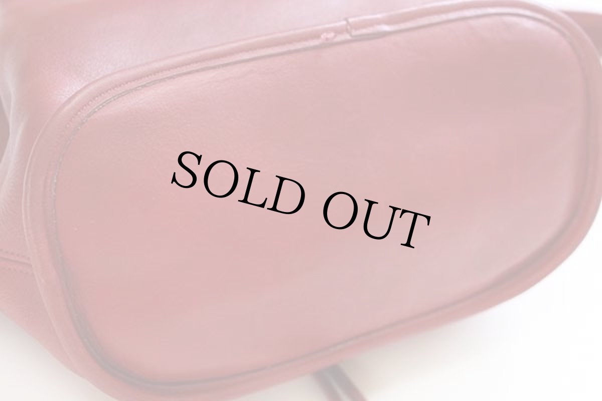 画像7: USA製 COACH オールド コーチ 巾着 レザー ショルダーバッグ 赤★9952 (7)