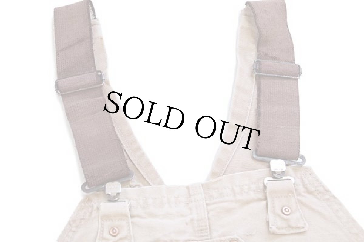 画像5: 70s USA製 carharttカーハート ペンキ飛び 山ポケ ダック地 ダブルニー オーバーオール ボロ 茶 フェード (5)