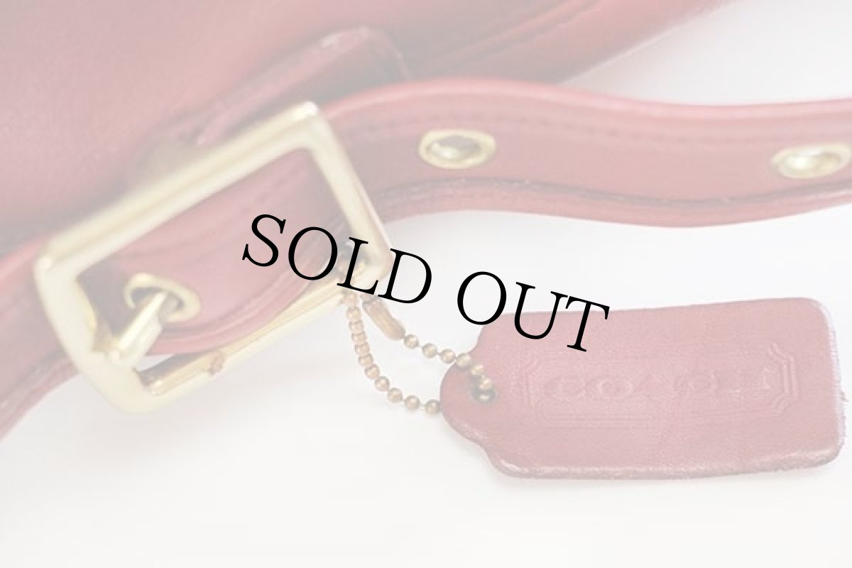 画像6: USA製 COACH オールド コーチ 巾着 レザー ショルダーバッグ 赤★9952 (6)