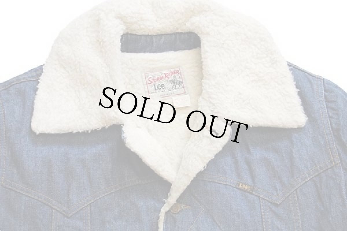 画像3: 70s USA製 Leeリー STORM RIDERストームライダー ボアライナー デニム ランチコート L (3)