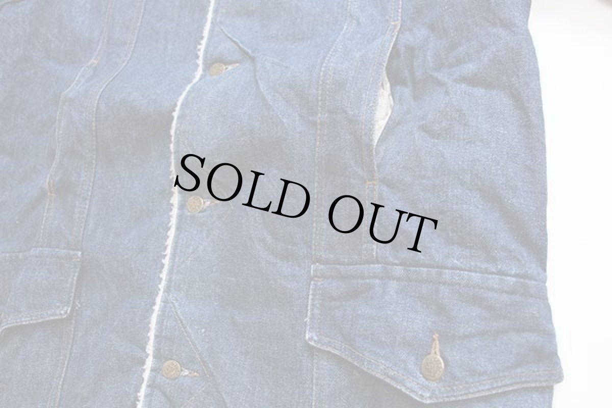 画像6: 70s USA製 Leeリー STORM RIDERストームライダー ボアライナー デニム ランチコート L (6)