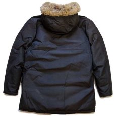 画像2: 00s USA製 WOOLRICH JOHN RICH&BROS. ウールリッチ コヨーテファー アークティックパーカー ダウンコート 紺 フェード M★B-9タイプ (2)