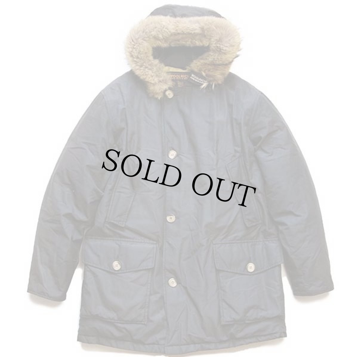 画像1: 00s USA製 WOOLRICH JOHN RICH&BROS. ウールリッチ コヨーテファー アークティックパーカー ダウンコート 紺 フェード M★B-9タイプ (1)