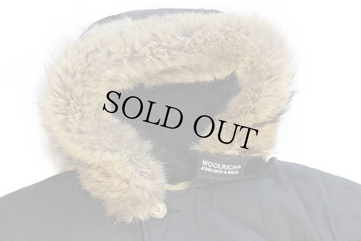 画像3: 00s USA製 WOOLRICH JOHN RICH&BROS. ウールリッチ コヨーテファー アークティックパーカー ダウンコート 紺 フェード M★B-9タイプ (3)