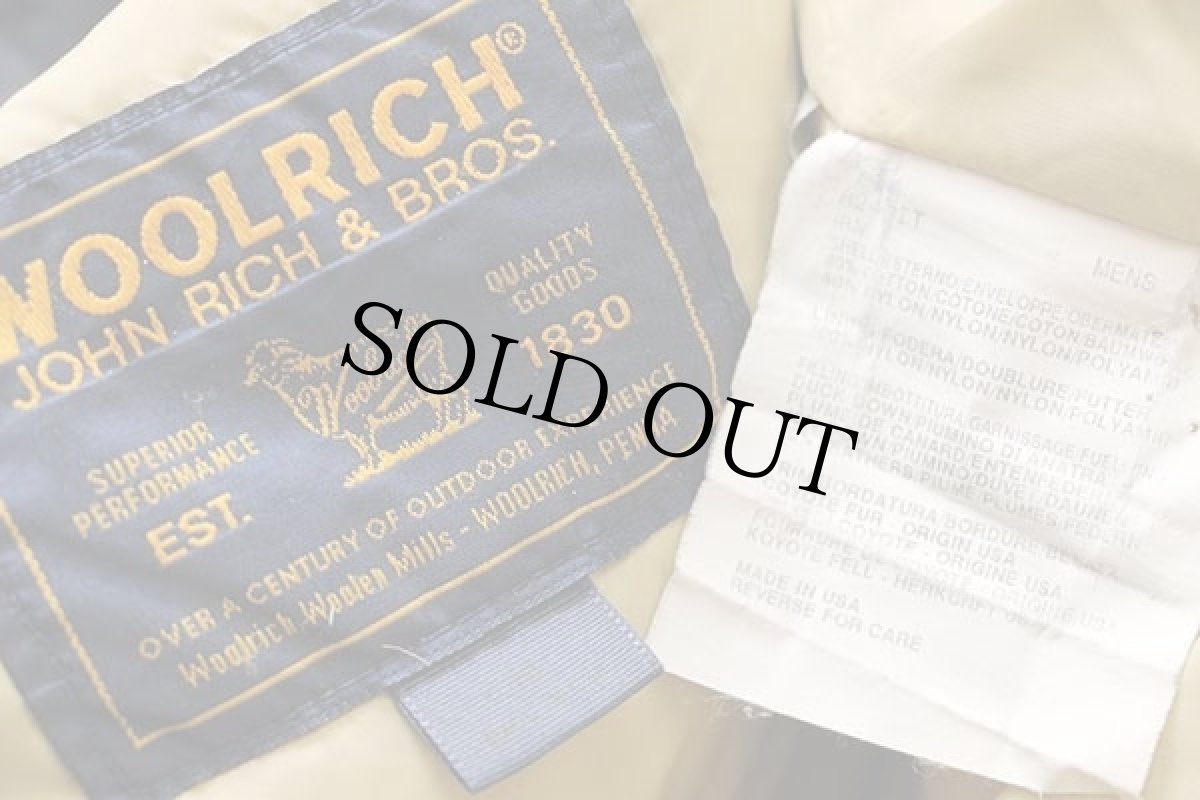 画像4: 00s USA製 WOOLRICH JOHN RICH&BROS. ウールリッチ コヨーテファー アークティックパーカー ダウンコート 紺 フェード M★B-9タイプ (4)