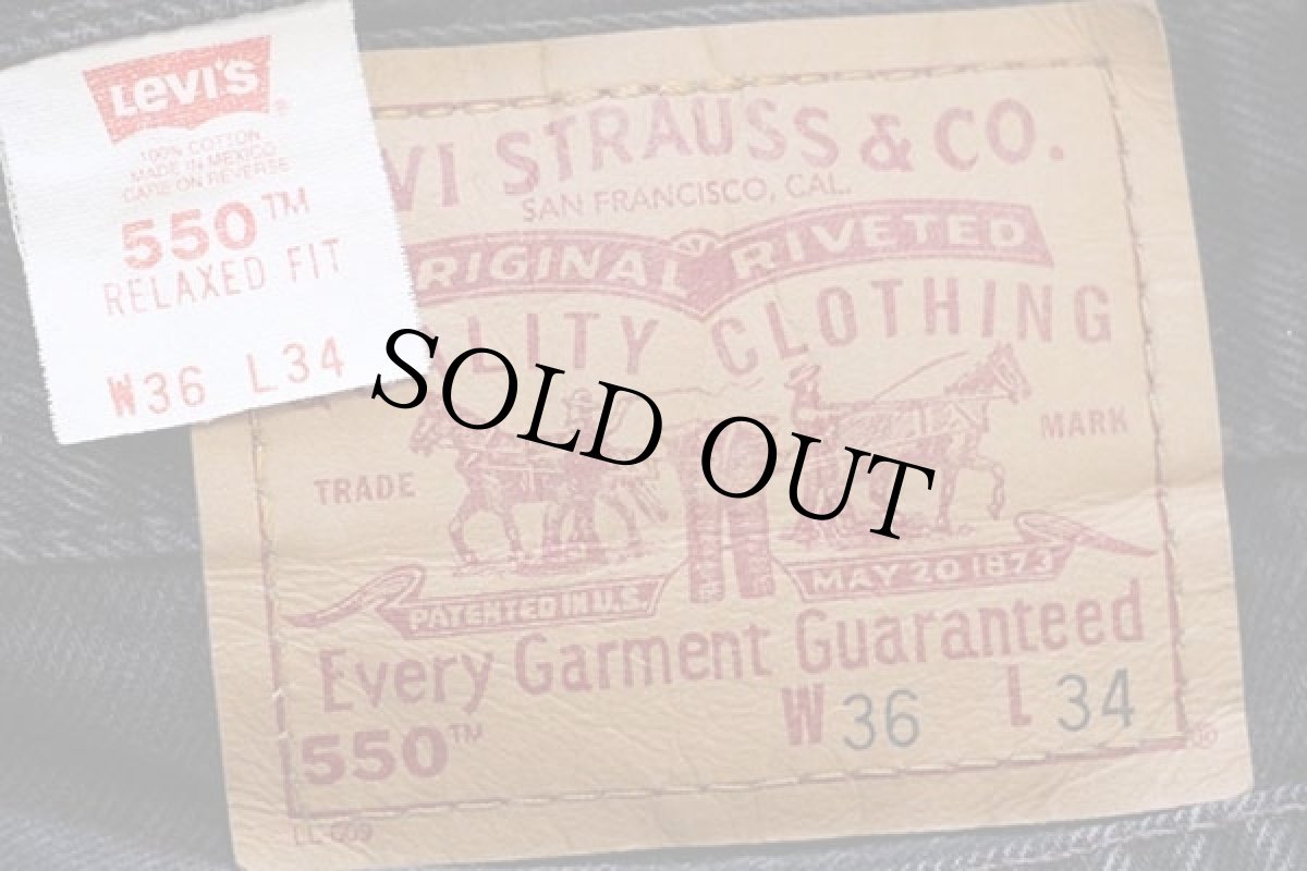 画像6: 90s メキシコ製 Levi'sリーバイス 550 ブラック デニムパンツ w36 L34★108 (6)