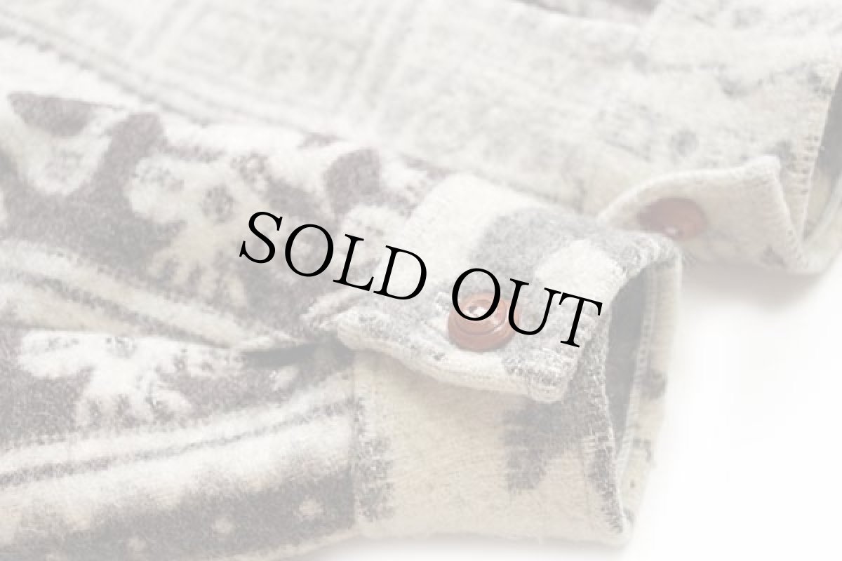 画像5: 80s UNKNOWN フォークロア柄 ウール ブランケット パーカー★B (5)