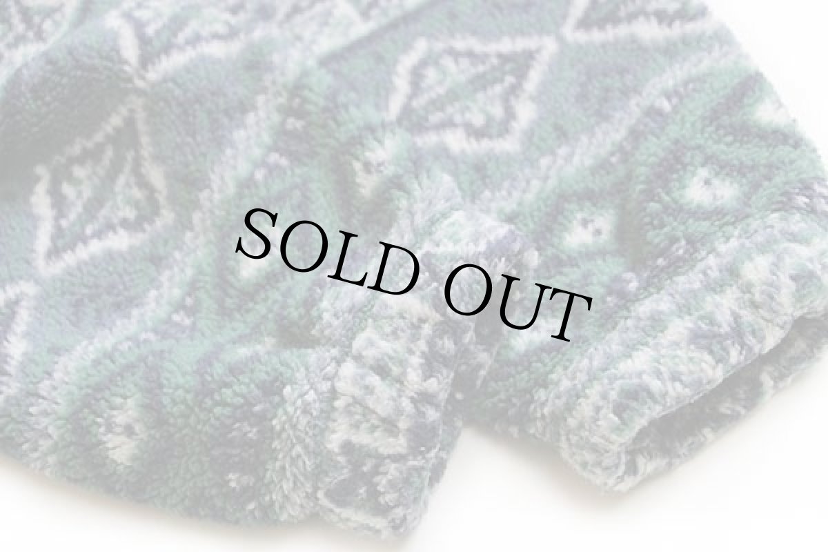 画像6: イタリア製 VINCI フォークロア柄 パイル フリースジャケット L (6)