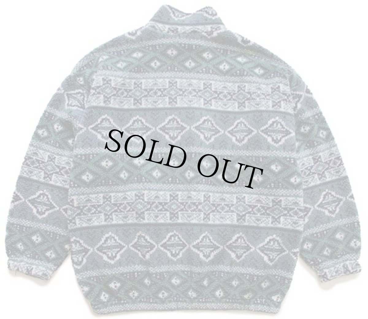 画像2: イタリア製 VINCI フォークロア柄 パイル フリースジャケット L (2)