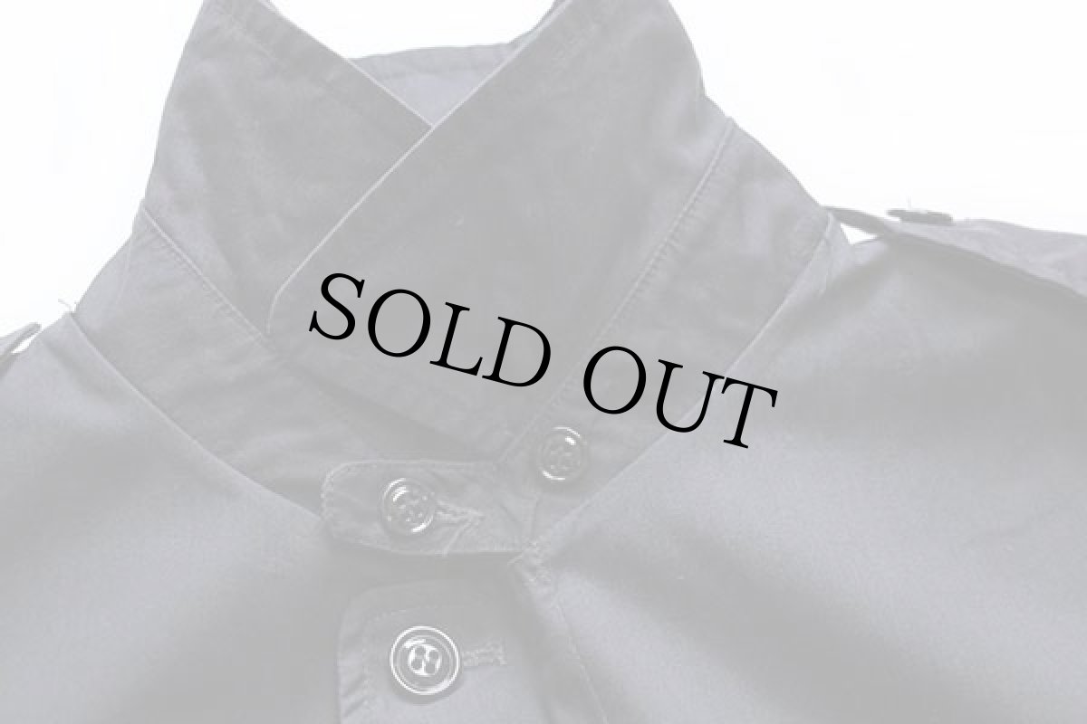 画像4: 00s 米軍 U.S.NAVY オールウェザー ステンカラーコート 黒 44L★レインコート (4)