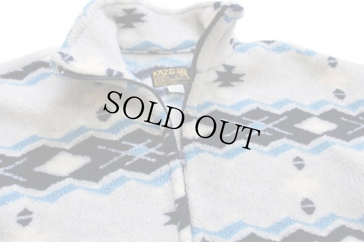 画像3: フランス製 KAZO ネイティブ柄 パイル フリースジャケット 2 (3)