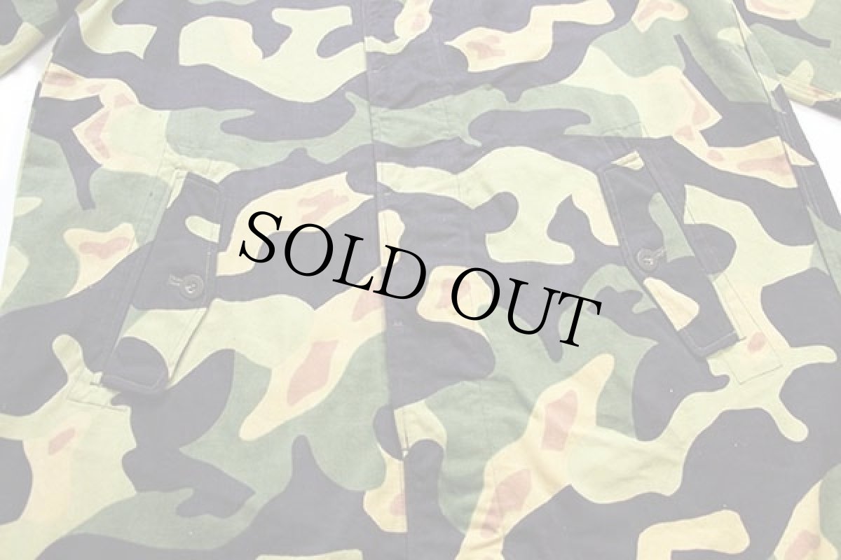 画像6: 60s チェコスロバキア軍 サラマンダーカモ コットン ステンカラーコート 2B (6)