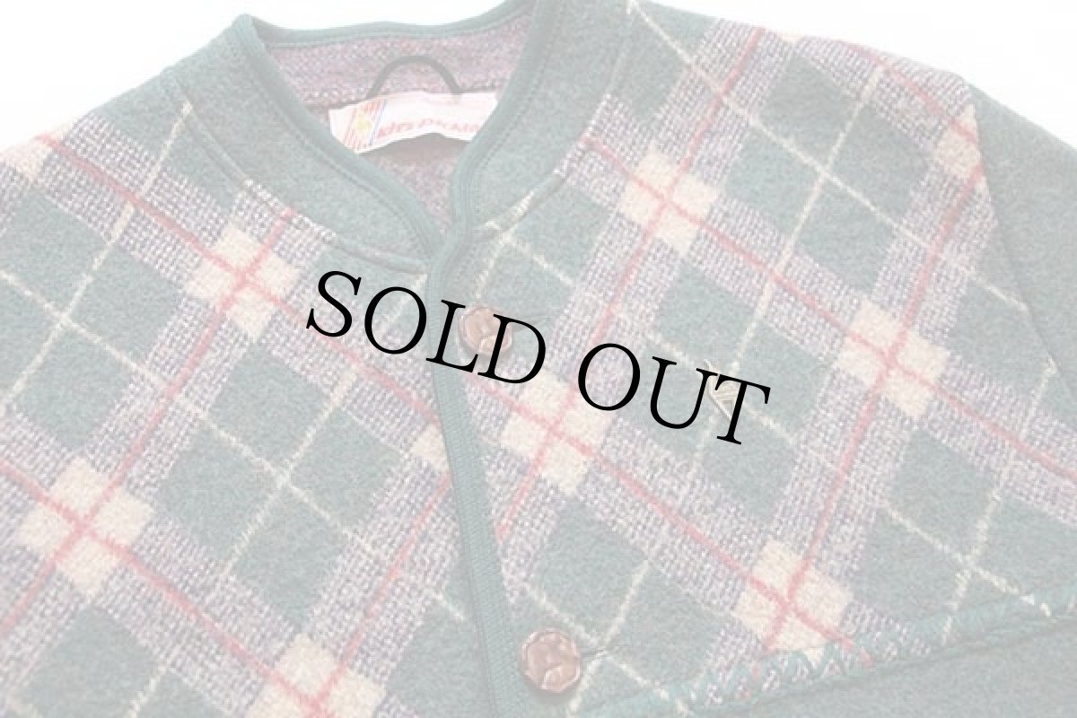 画像3: オーストリア製 Kitz-Pichler アーガイル柄 切り替え スタンドカラー チロリアン ボイルドウール ジャケット 50 (3)