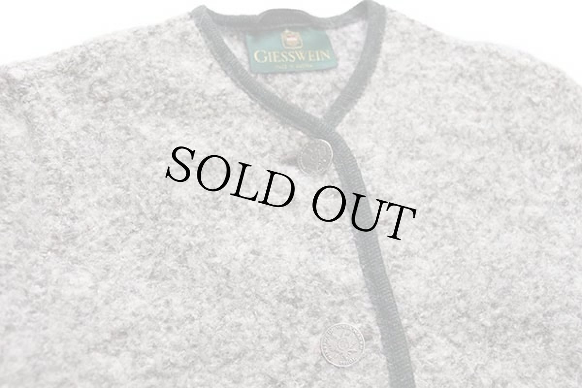 画像3: オーストリア製 GIESSWEIN ノーカラー チロリアン ウール×モヘヤ×アルパカ パイル ジャケット ミックス 38 (3)