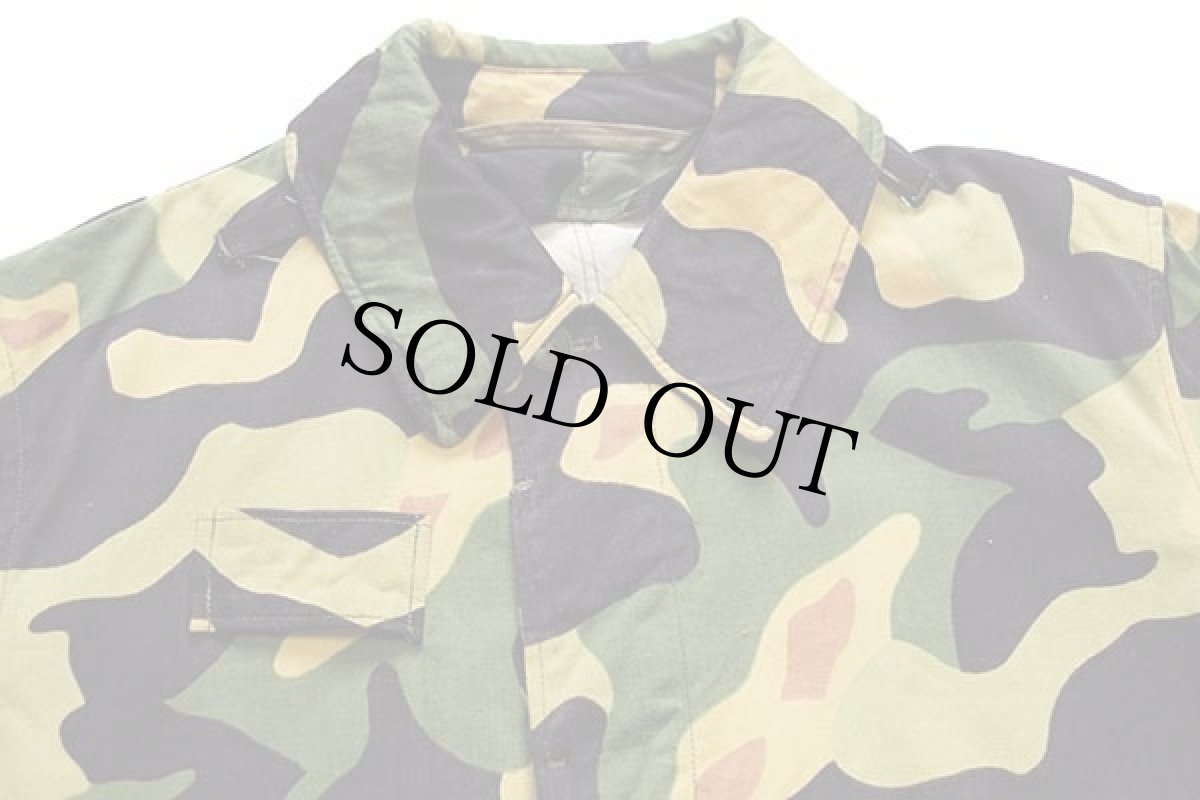 画像3: 60s チェコスロバキア軍 サラマンダーカモ コットン ステンカラーコート 2B (3)