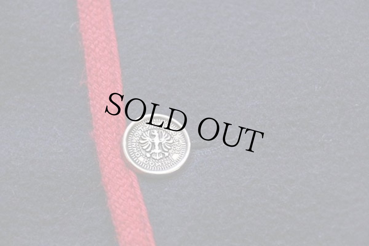 画像5: イタリア製 UNKNOWN ノーカラー チロリアン メルトンウール ジャケット 紺×赤 (5)