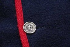 画像5: イタリア製 UNKNOWN ノーカラー チロリアン メルトンウール ジャケット 紺×赤 (5)