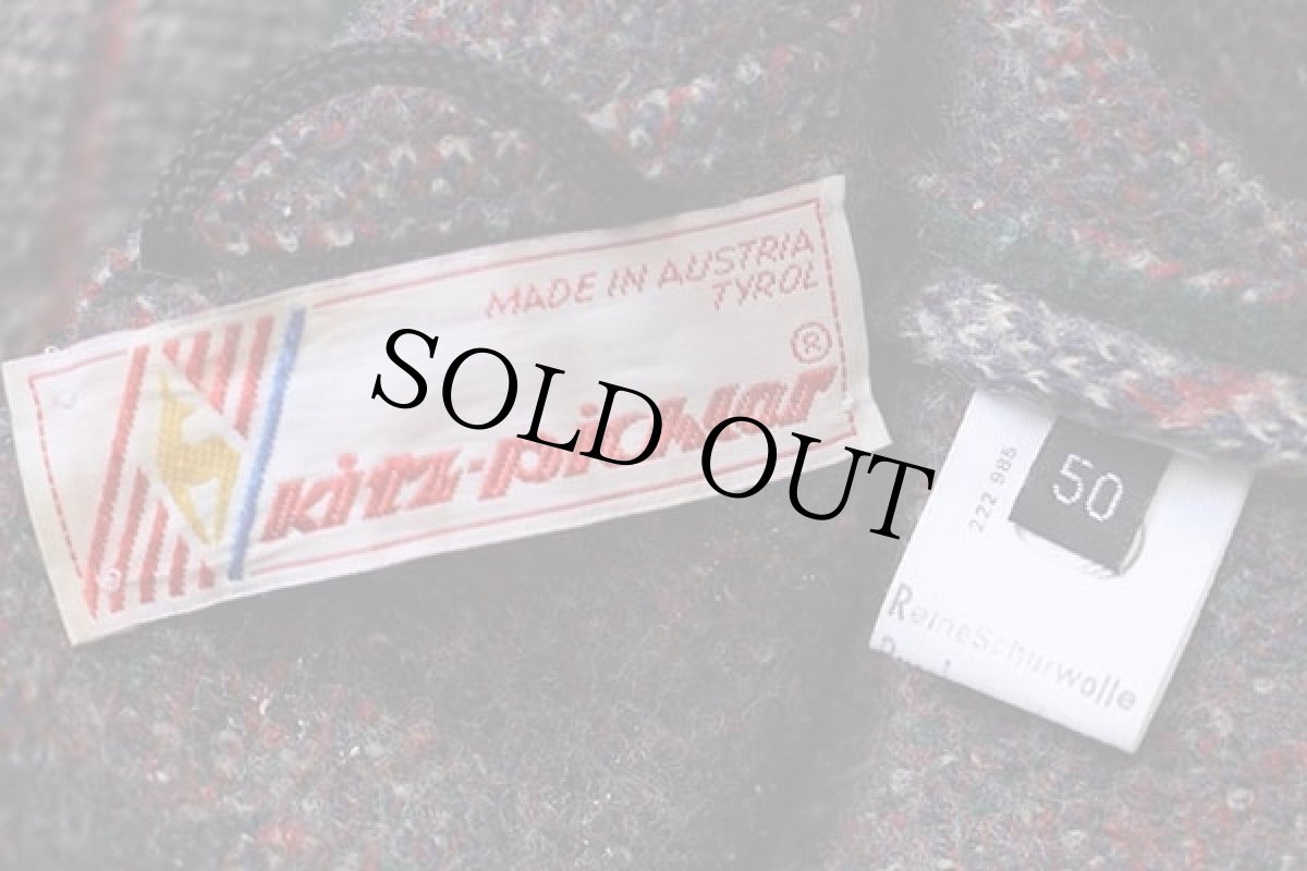 画像4: オーストリア製 Kitz-Pichler アーガイル柄 切り替え スタンドカラー チロリアン ボイルドウール ジャケット 50 (4)