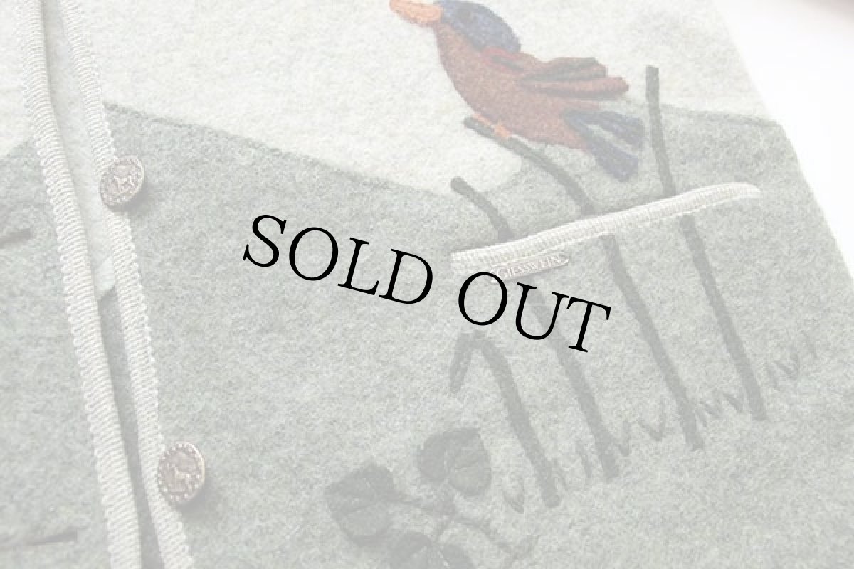 画像5: オーストリア製 GIESSWEIN バード アップリケ アート チロリアン ボイルドウール パーカー 42 (5)