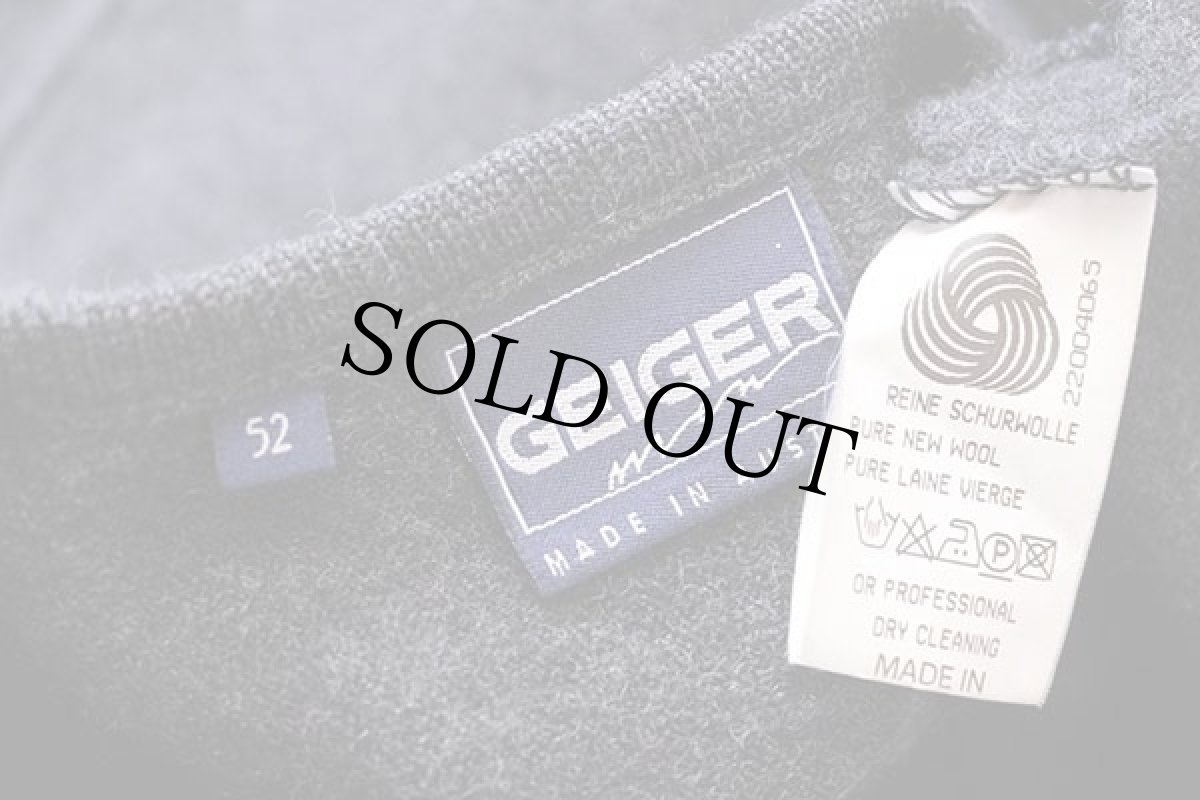 画像4: オーストリア製 GEIGER ノーカラー チロリアン ボイルドウール ジャケット チャコールグレー 52 (4)