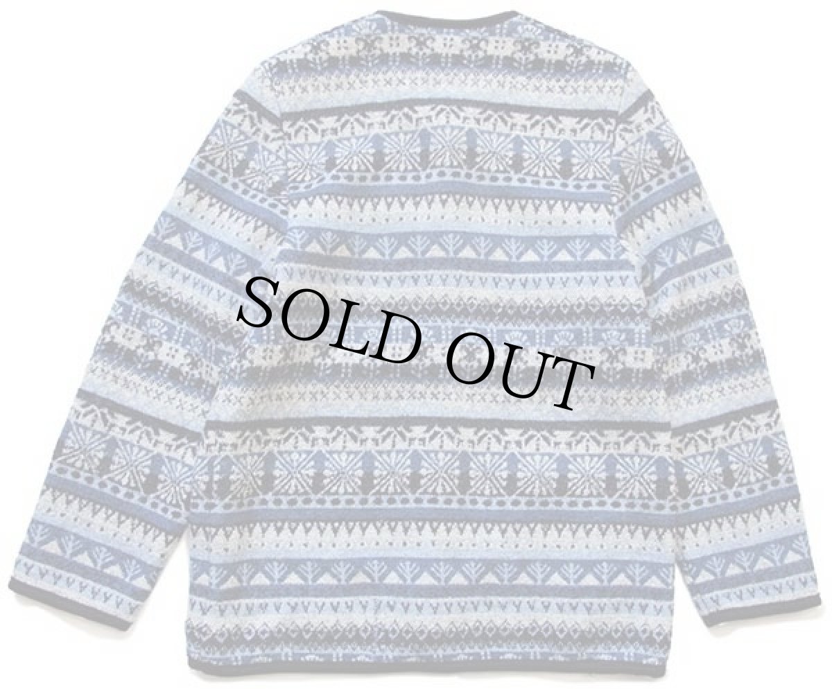 画像2: Kitz-Pichler ノーカラー フェアアイル柄 チロリアン ボイルドウール ジャケット 42★カーディガン (2)