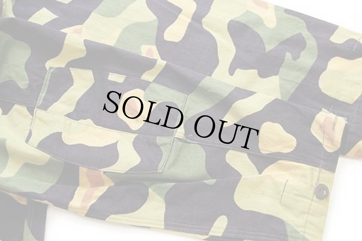 画像7: 60s チェコスロバキア軍 サラマンダーカモ コットン ステンカラーコート 2B (7)