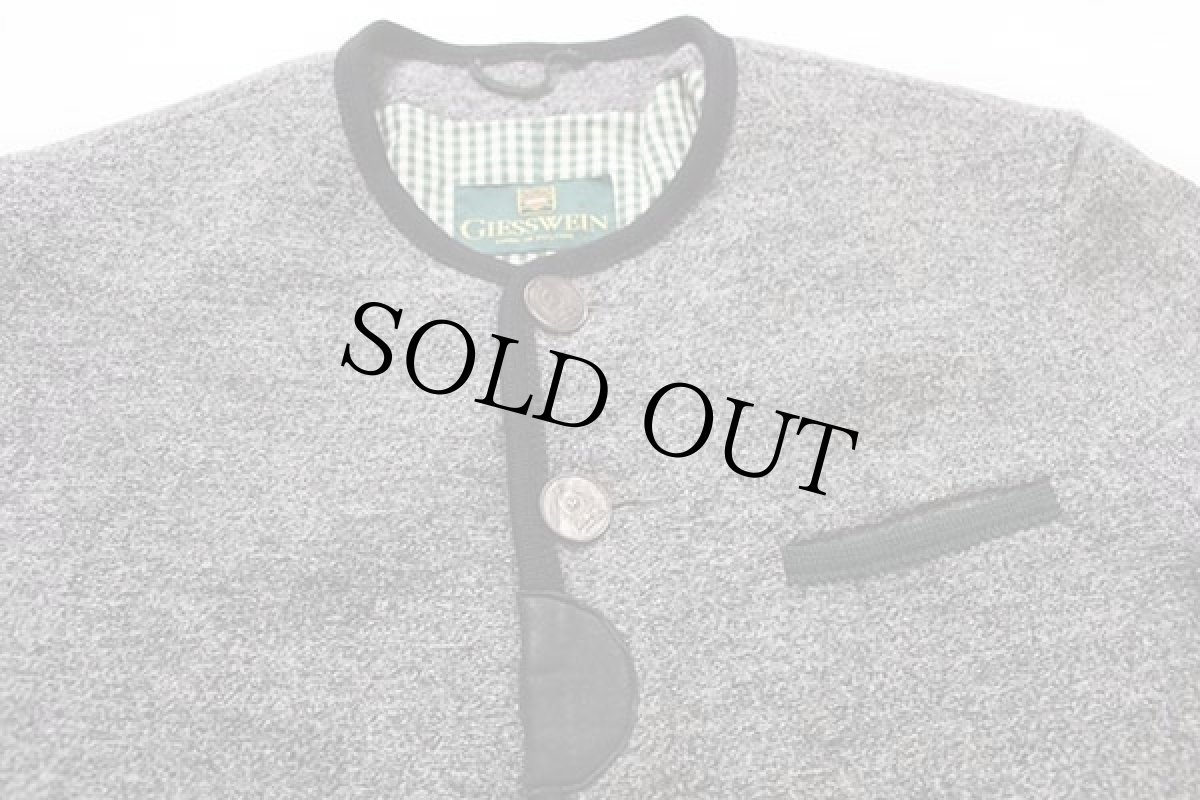 画像3: オーストリア製 GIESSWEIN ノーカラー チロリアン ボイルドウール ジャケット グレー 48 (3)