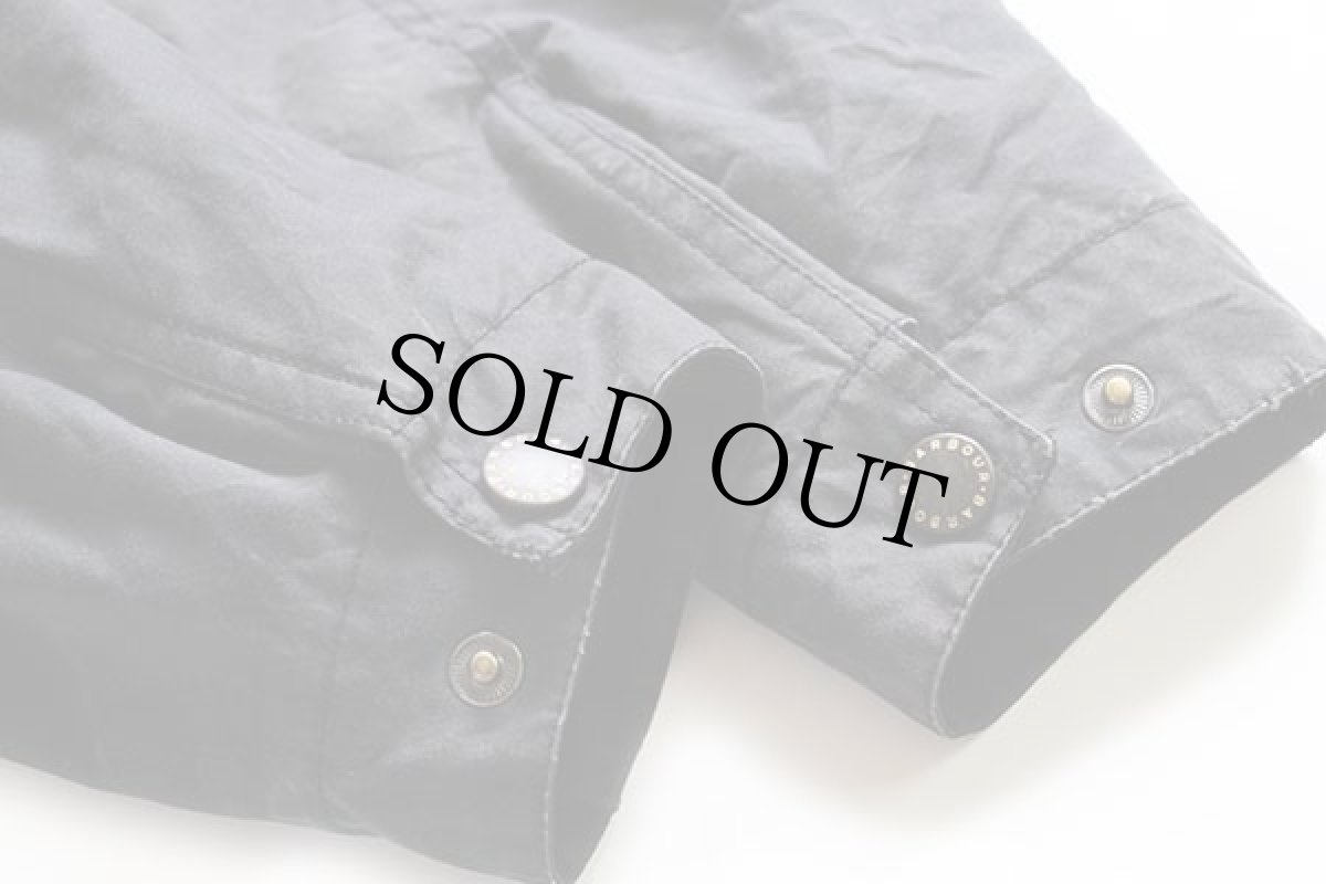 画像9: 00s Barbourバブアー INTERNATIONAL FOG PARKA キルティングライナー オイルドジャケット パーカー 黒 M (9)